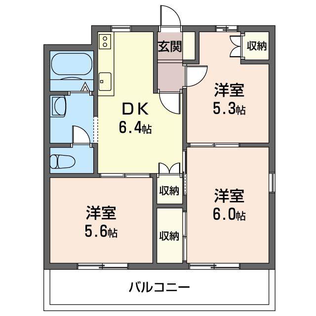 サン・ステージ(3DK/1階)の間取り写真