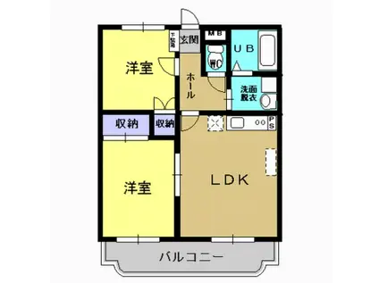 ピュア ポラリス(2LDK/3階)の間取り写真