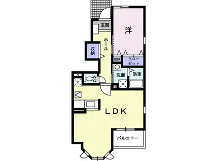 ルーラルライフTI B棟(1LDK/1階)の間取り写真