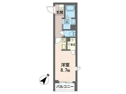 グランクラス潮見ST(ワンルーム/1階)の間取り写真