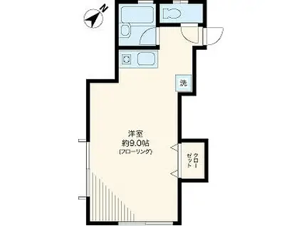 蓬莱荘(ワンルーム/2階)の間取り写真