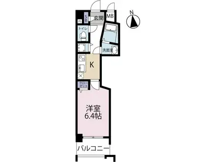 アベニール幸(1K/9階)の間取り写真