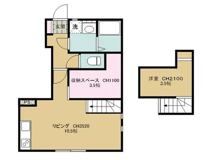 グランディフローラ(1SLDK/1階)の間取り写真