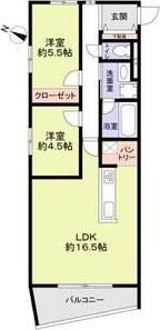 THE TAKASUNA KULTURCE(2LDK/1階)の間取り写真