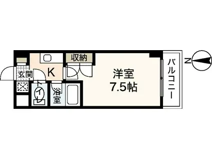 VILLA大芝(1K/7階)の間取り写真