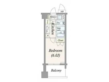 パレステュディオ芝浦シティ(1K/2階)の間取り写真