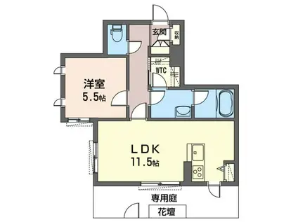 コンフォーザ(1LDK/1階)の間取り写真
