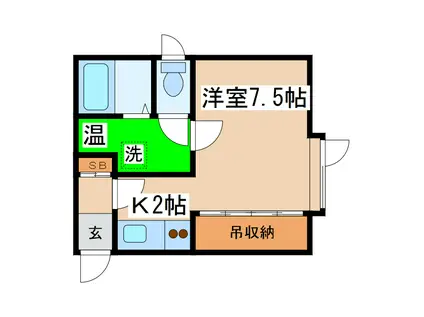 GREEN COURT(1K/2階)の間取り写真