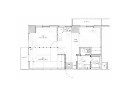 ライオンズマンション花壇代官山(2LDK/4階)の間取り写真