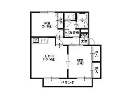 メゾングランガーデン(2LDK/1階)の間取り写真