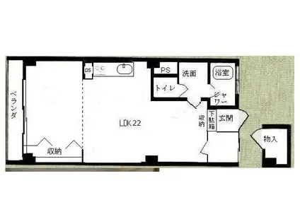 香里カーサヒル(1LDK/7階)の間取り写真