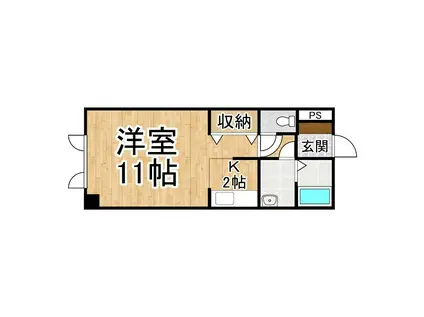 グランヒルアルジェ(1K/3階)の間取り写真