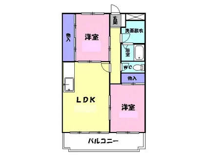 LASSIK(2LDK/3階)の間取り写真