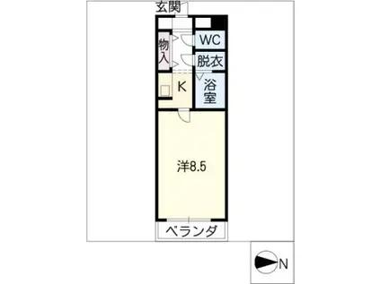 アーバンスペース駒(1K/4階)の間取り写真