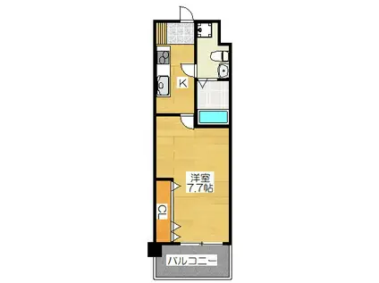 NO66 GUARNTEE21 HAKATA(1K/14階)の間取り写真