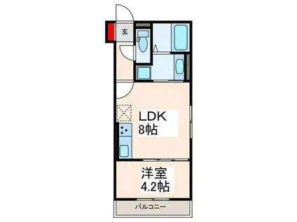 ルリアン江戸川(1LDK/3階)の間取り写真