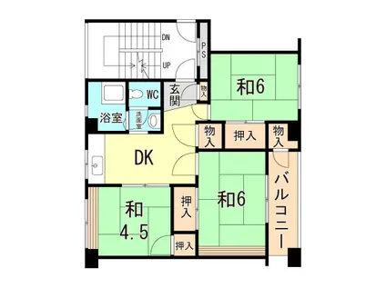 東垂水南(3DK/3階)の間取り写真