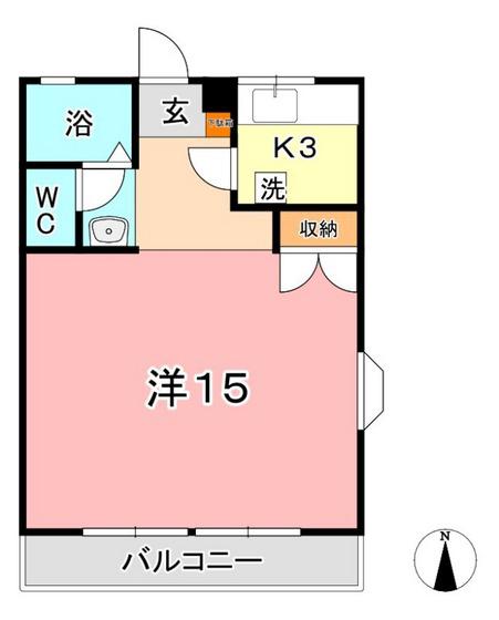 ブールブランシュB棟(1K/1階)の間取り写真