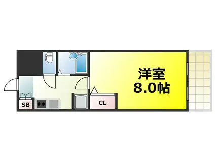 センユー四ツ橋(1K/9階)の間取り写真