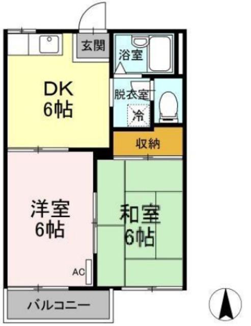 第二沖田ハイツ(2DK/1階)の間取り写真