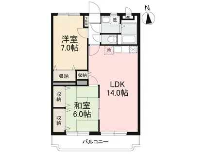 ベルティオンTK(2LDK/3階)の間取り写真