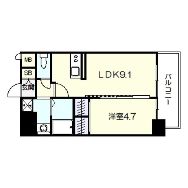 GM KOHAMA(1LDK/12階)の間取り写真