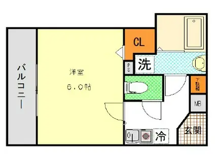 ドミシルAYAM弐番館(1K/2階)の間取り写真