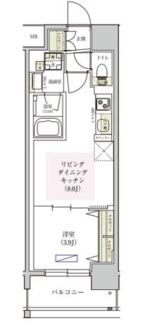 アーバネックス東梅田(1LDK/11階)の間取り写真