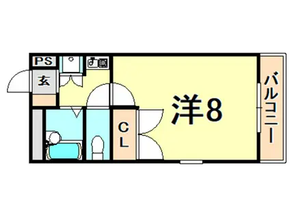 サンハイツ甲陽園(1K/3階)の間取り写真