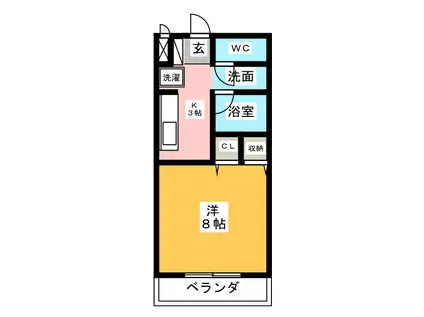 RUBRA(1K/1階)の間取り写真