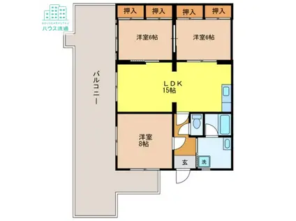 あおいハイツ(3LDK/5階)の間取り写真