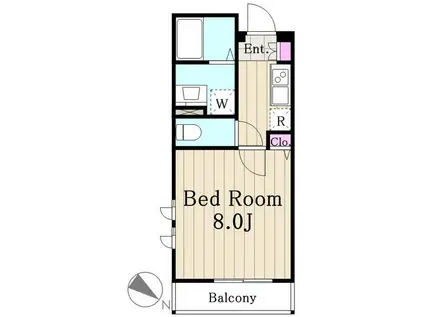 アルテシモ・ジーノ(1K/2階)の間取り写真