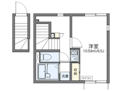 レオネクストウエスト2(1K/2階)の間取り写真