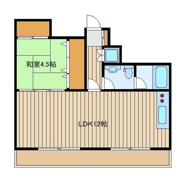 椿マンション(1LDK/3階)の間取り写真