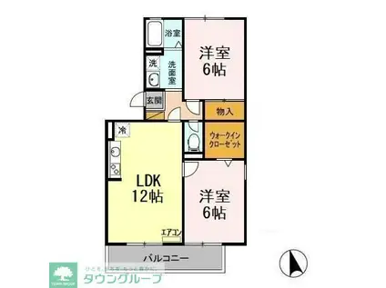 アーバンコート(2LDK/2階)の間取り写真