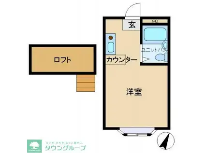 ベルピア吹上第2(ワンルーム/1階)の間取り写真