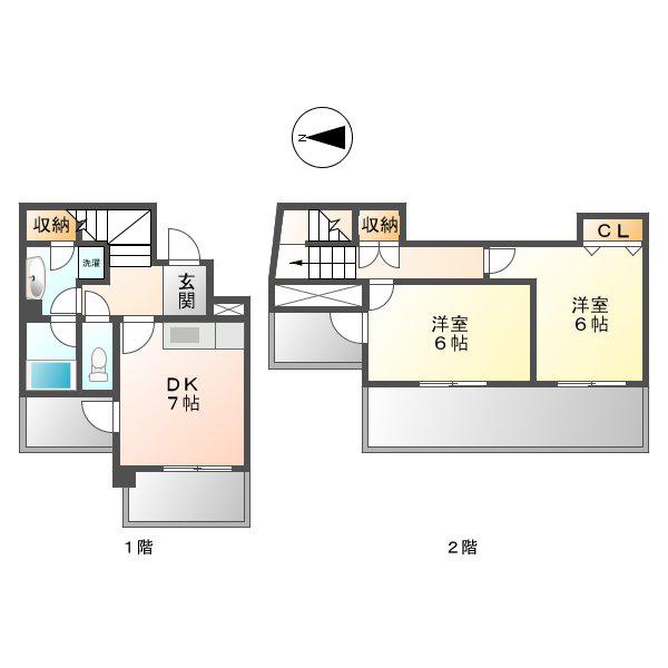 レスカール白金(2LDK/6階)の間取り写真
