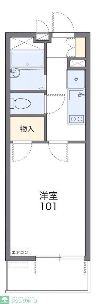 レオパレスシャローム津田沼(1K/1階)の間取り写真