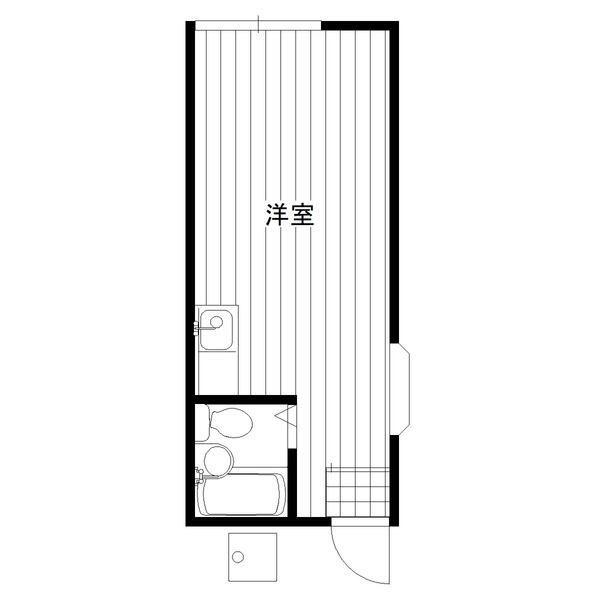 グリーンヒル鶴川(ワンルーム/1階)の間取り写真