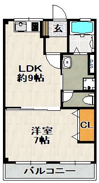 ハイツ77-II(1LDK/2階)の間取り写真