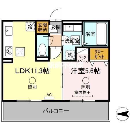 FY-STYLE ARAO(1LDK/3階)の間取り写真