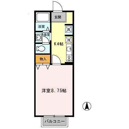 セジュール115202(1K/2階)の間取り写真
