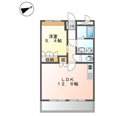 グランディール ステージ(1LDK/1階)の間取り写真