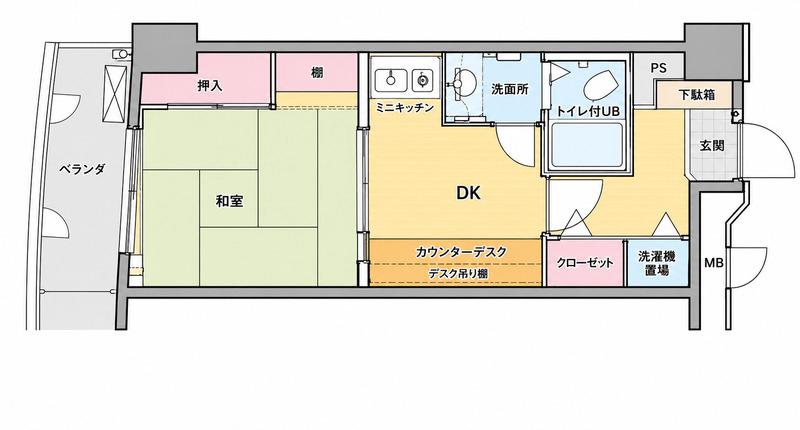 新潟ダイカンプラザ遊学館(1DK/5階)の間取り写真