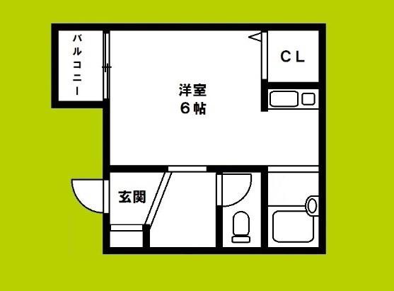 中市マンション(ワンルーム/2階)の間取り写真