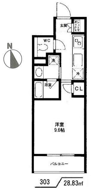 アンダーフォレスト(1K/3階)の間取り写真