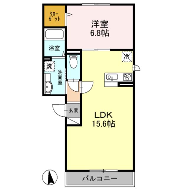 パークウエスト住吉公園(1LDK/3階)の間取り写真