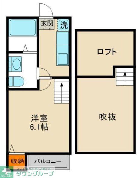 フェリーチェ4(1K/2階)の間取り写真