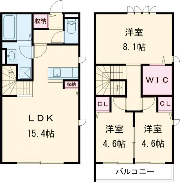 リレア学園の森(3LDK/1階)の間取り写真