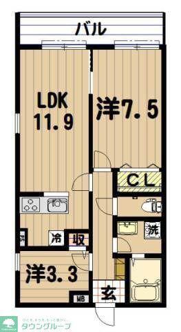 FARE KAMEIDO(2LDK/2階)の間取り写真
